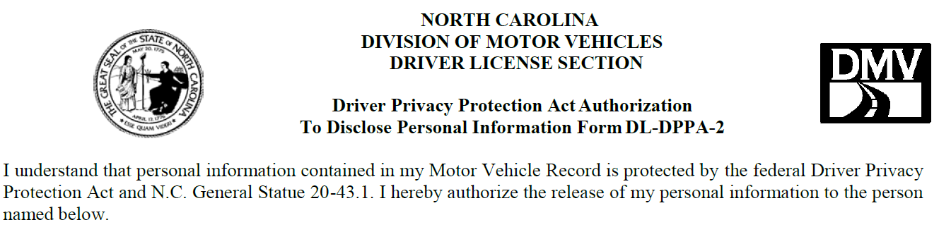 NC DL Authorization Form | Golding Transport